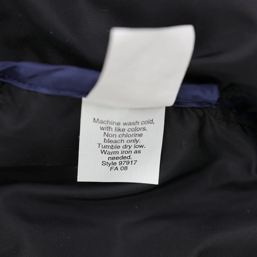 J. CREW Goose Down Puffer Vest Full Zip Snap Front Men's XL Blue Outdoor Winter